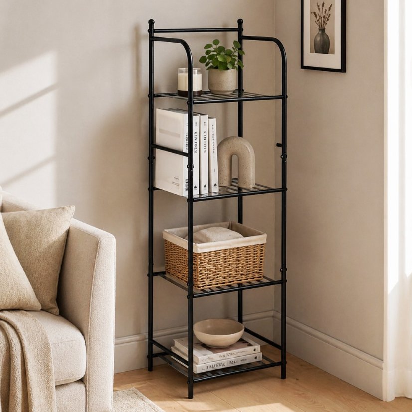 Raft metalic 33x27x115 cm negru