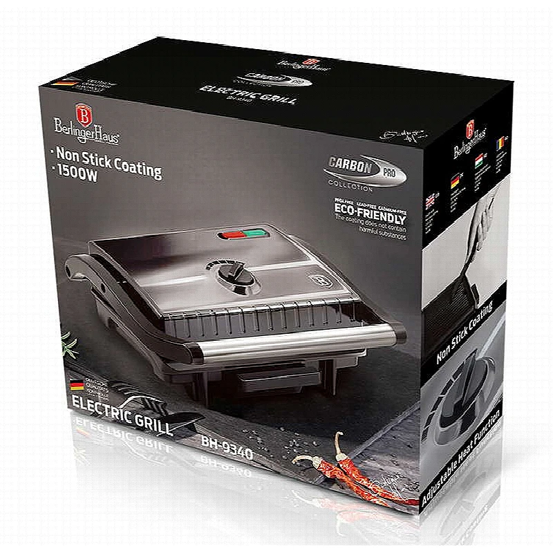 Elektrický kontaktný gril s nepriľnavým povrchom Carbon PRO Line