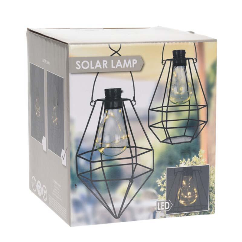 Lucerna solární s LED žárovkou