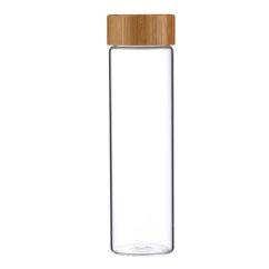 Fľaša sklenená prenosná s bambusovým vekom 600 ml