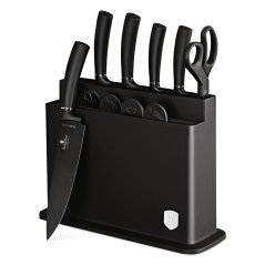 Set de cutite cu suprafata antiaderenta 11 buc in suport Colectia Black silver