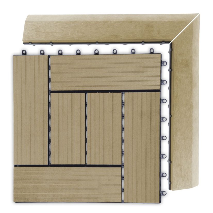 Bandă de tranziție G21 Cumaru pentru plăci WPC, colț 38,5 x 7,5 cm (dreapta)