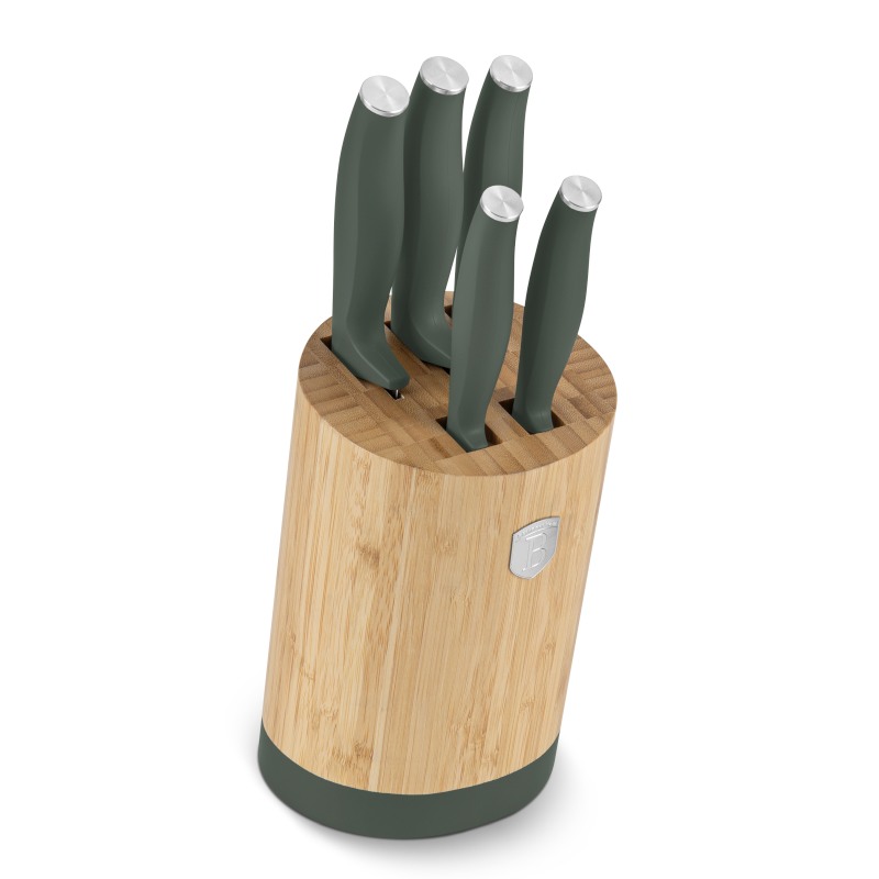 Sada nožů se stojanem BAMBOO 6 ks Matte Green Collection