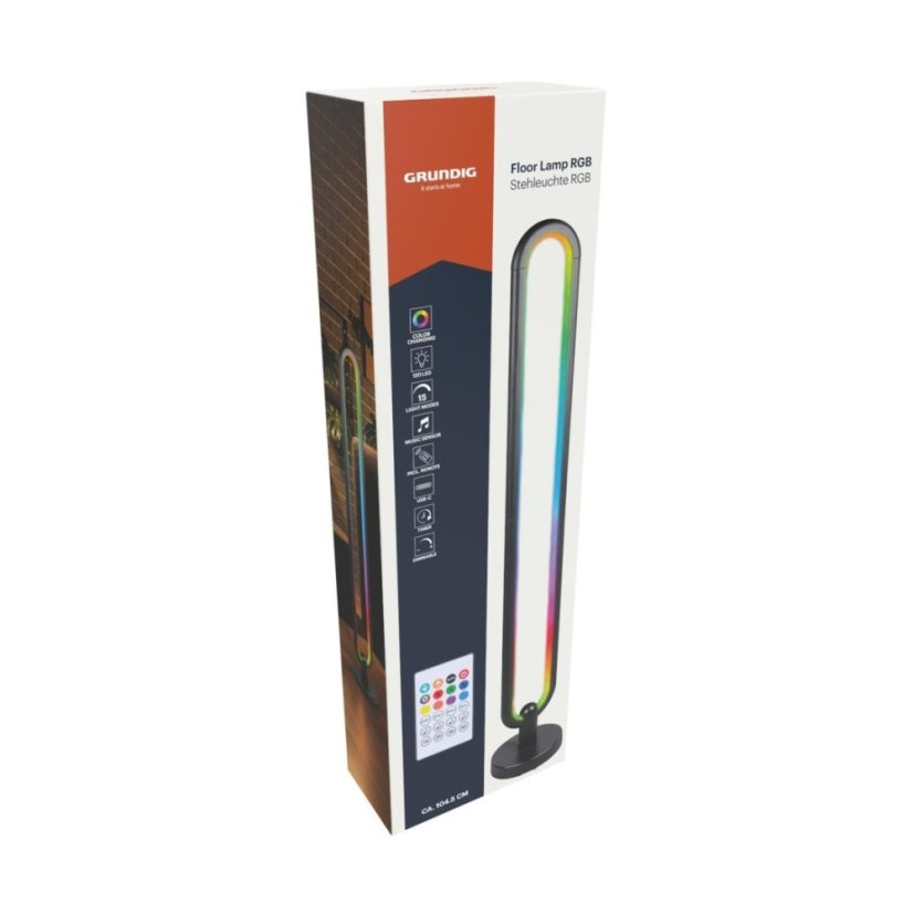 LED lampa stojací RGB 105 cm 153 x 153 x 1050 mm