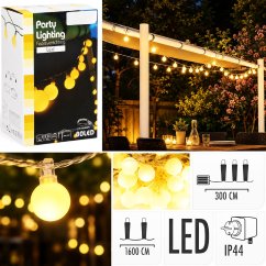 Guirnalda luminosa LED para exterior PARTY, blanco cálido, 80 LED