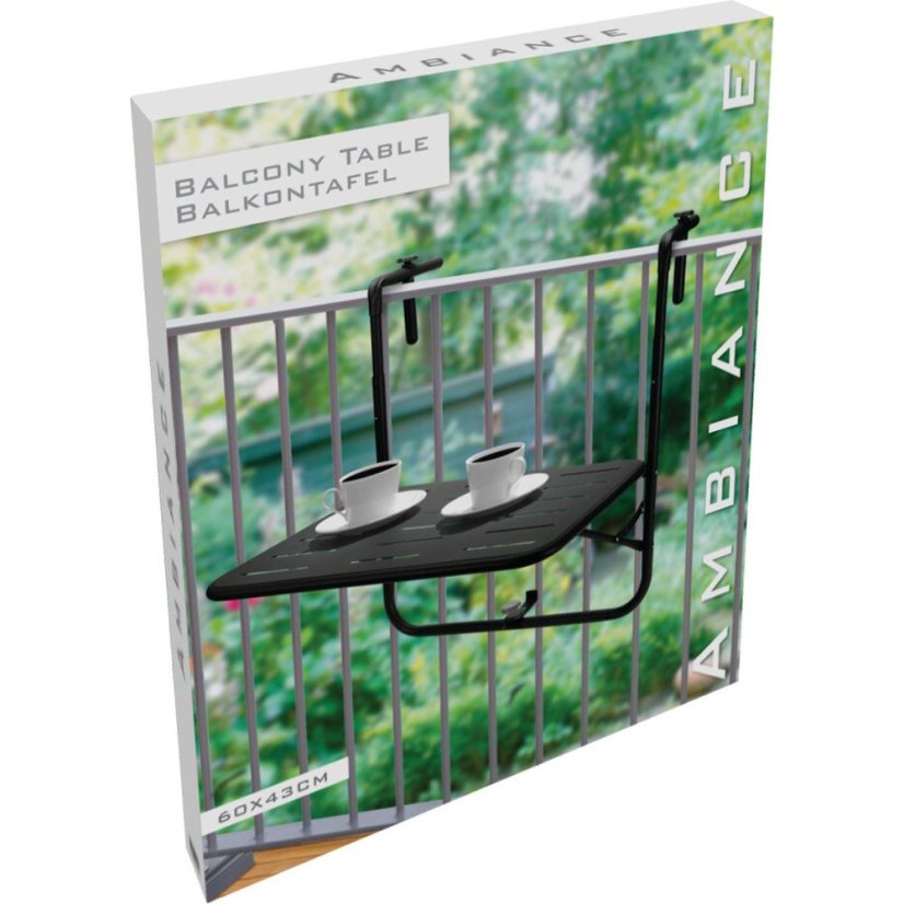 Balkónový stôl 60 x 43 x 70 cm čierny