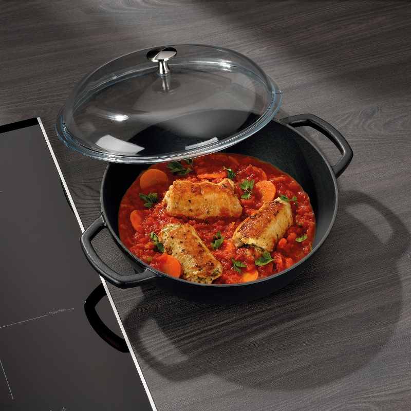 Hlboká panvica liatinová CALIDO 28 cm 3,8 l čierna