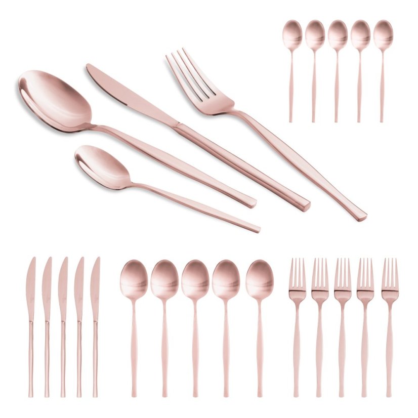 Sada příborů nerez 24 ks mirror Rosegold Metallic Line