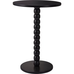 Mesita auxiliar negra de 35 × 50 cm, color negro