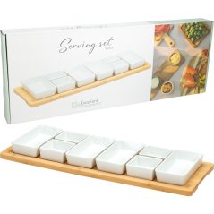 Set de servire din porțelan 9 buc alb