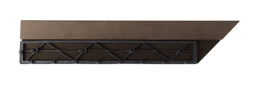 Bandă de tranziție G21 Teak indian pentru plăci WPC, colț 38,5 x 7,5 cm (dreapta)