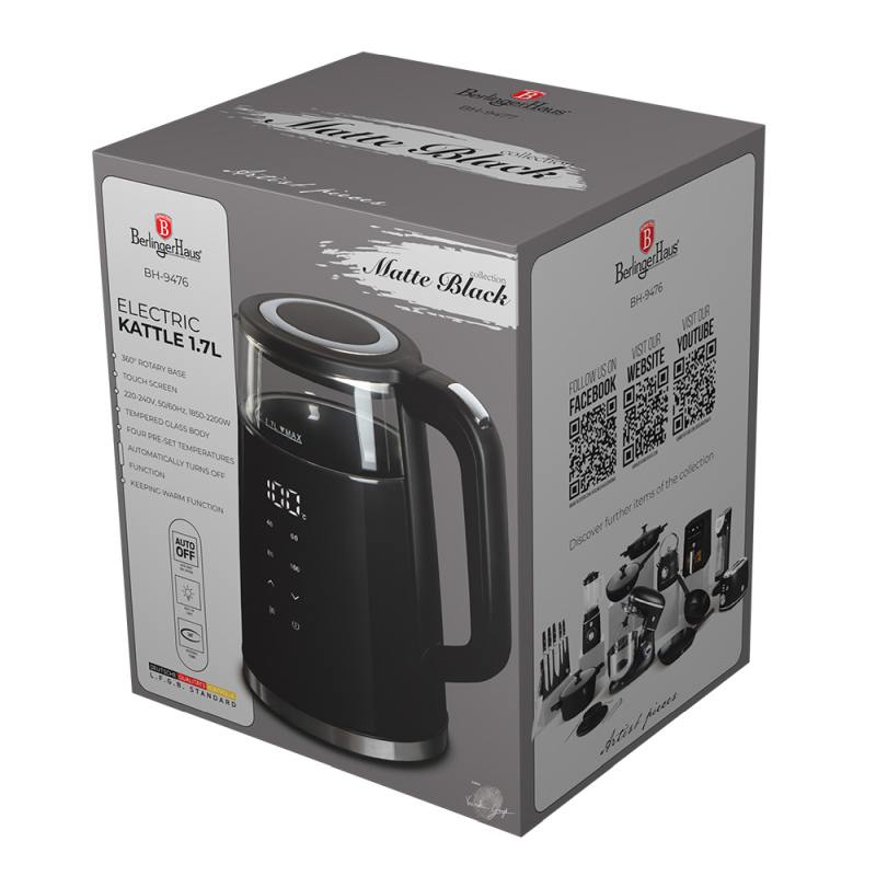 Rychlovarná konvice s regulací teploty digitální 1,7 l Matte Black Collection
