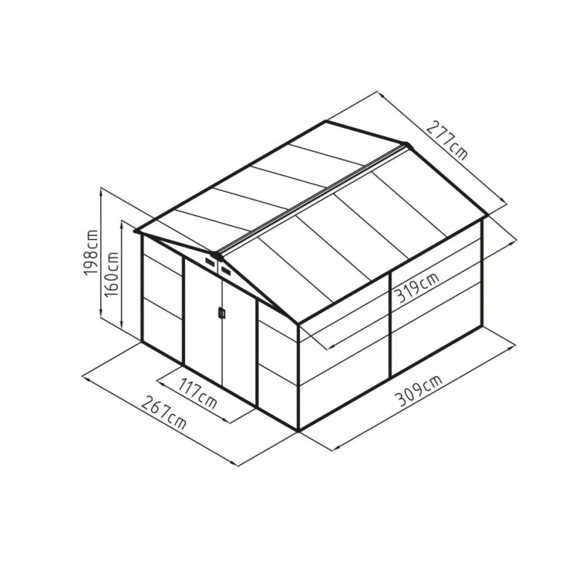 Casuta de gradina G21 GAH 884 - 277 x 319 cm, gri