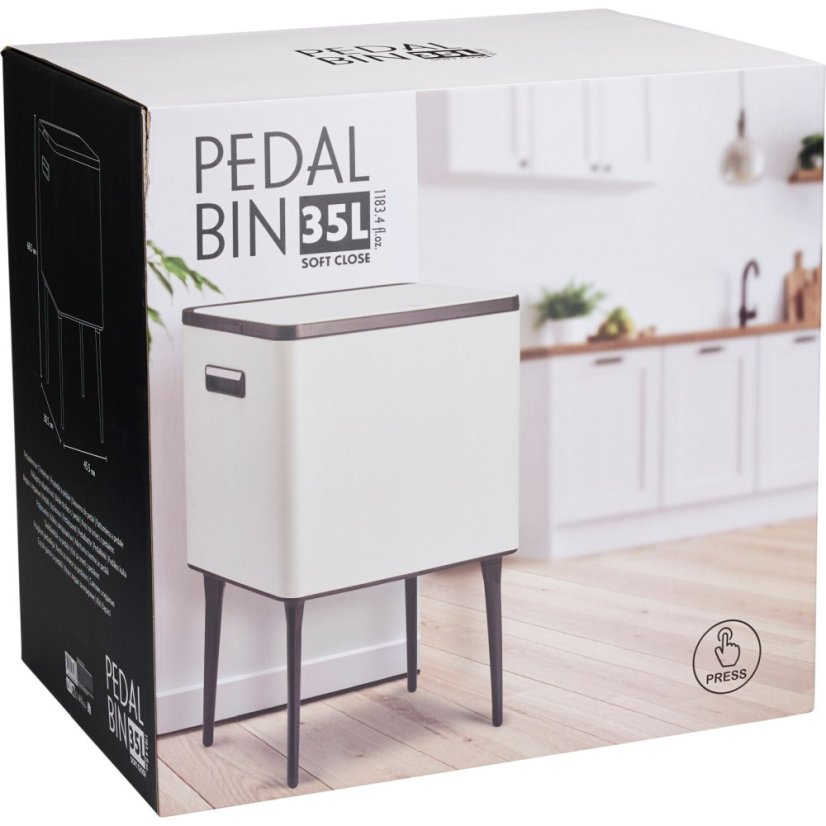 Odpadkový kôš s dotykovým otváraním 35 l matný krémový