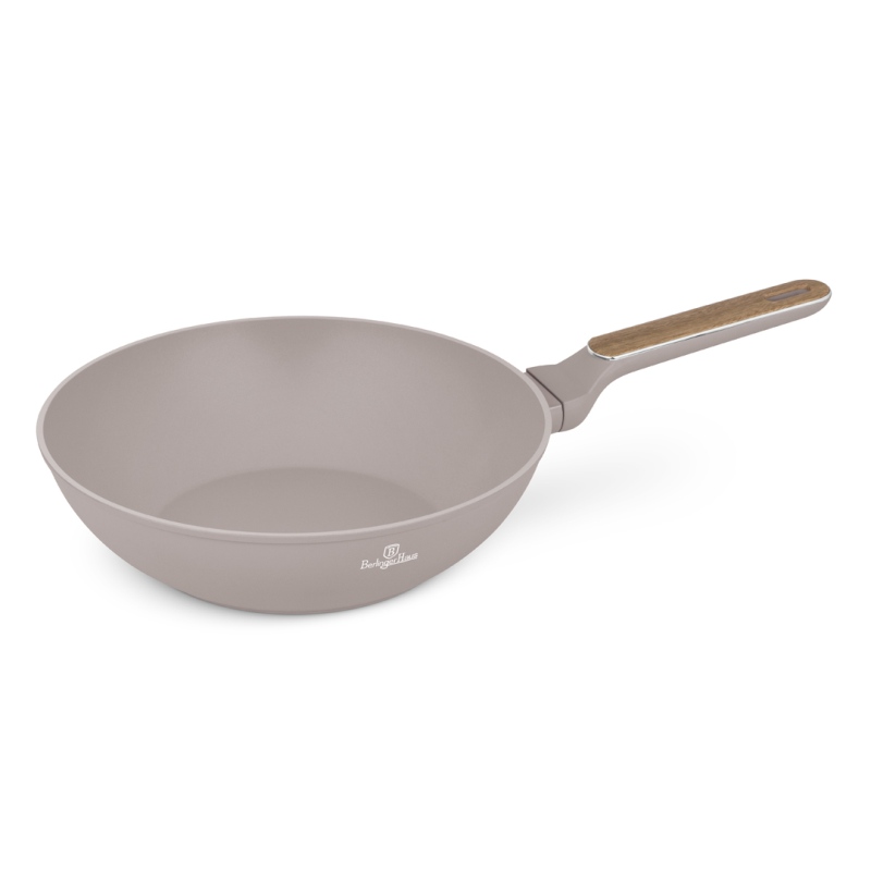 Pánev WOK s titanovým povrchem a poklicí 28 cm 28 cm Taupe Nordic Collection