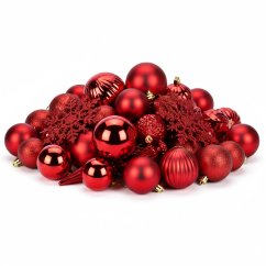 Set de adornos navideños 57 piezas rojo