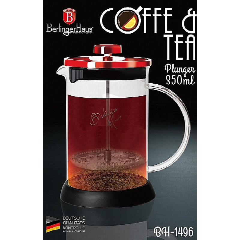 Konvička na čaj a kávu French Press 350 ml  Burgundy Metallic Line