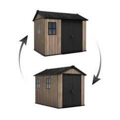 Cabana de grădină Keter Apex 7,5 x 9 Ashwood, cu podea