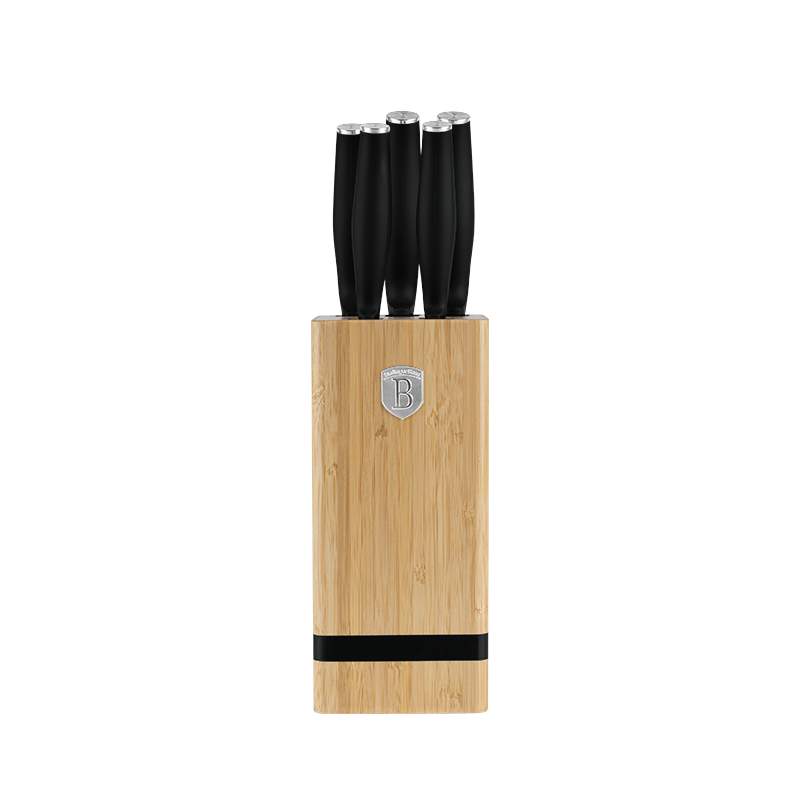 Sada nožů se stojanem BAMBOO 6 ks Matte Black Collection