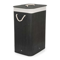 G21 cesto ropa 72 l, bambú negro con cesta blanca