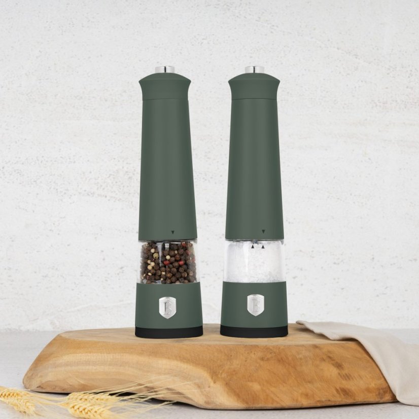 Set de 2 râșnițe electrice pentru piper și sare Matte Green Collection