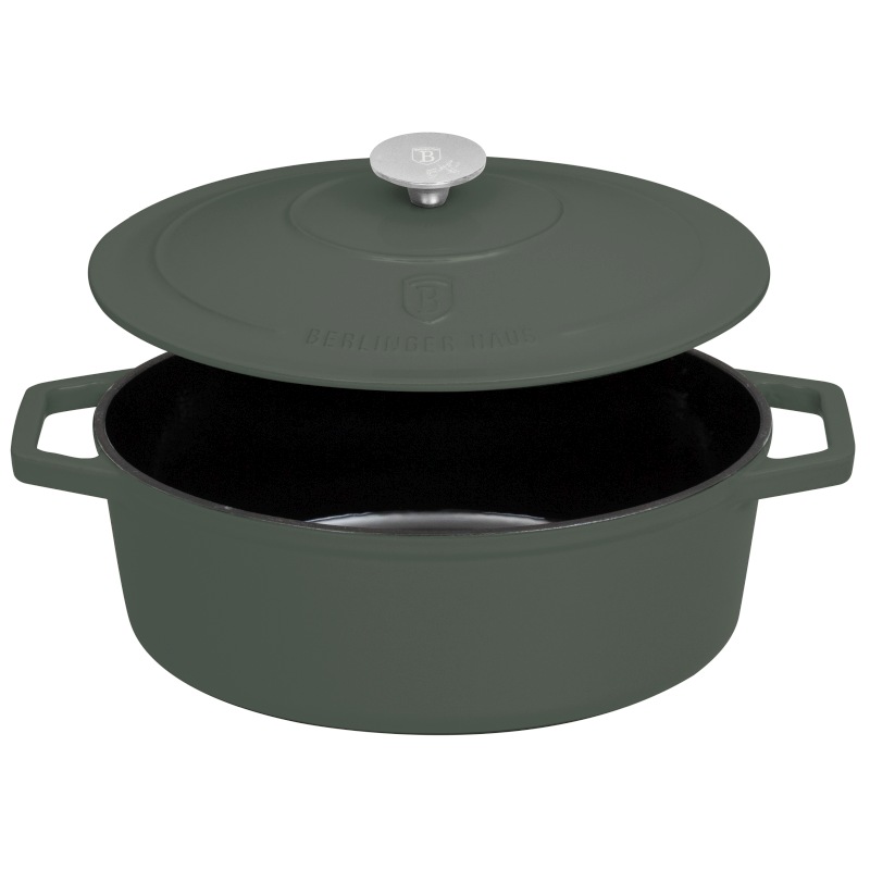 Pekáč litinový s poklicí 30 cm Matte Green Collection