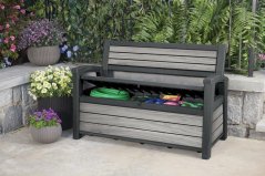 Bancă de grădină Keter Deco Garden Bench, culoare Storm grey