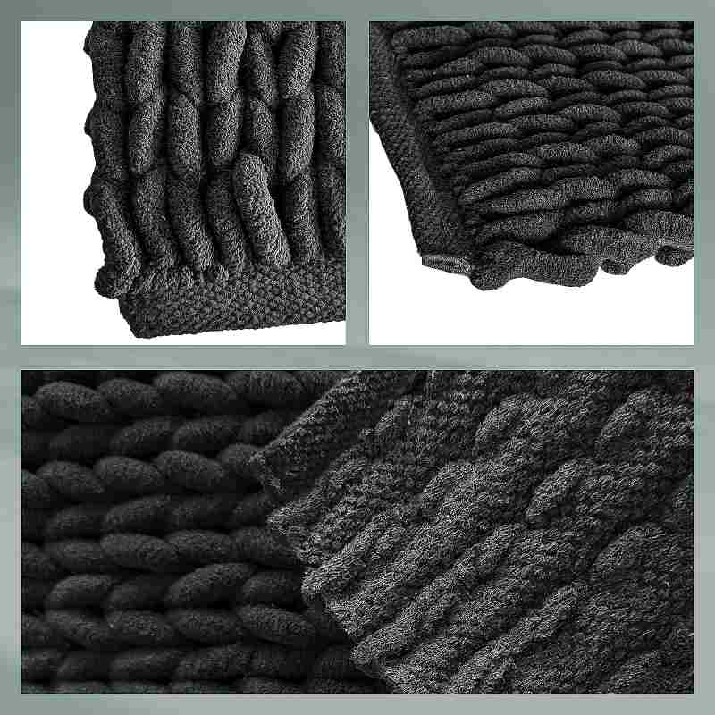 Koupelnová předložka MARIE 70% recyklovaný PES/30% bavlna černá 120x70x2 cm