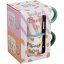 Sada hrnků porcelán 2 ks 380 ml růžová / oranžová Sada hrnků porcelán 2 ks 380 ml růžová / oranžová