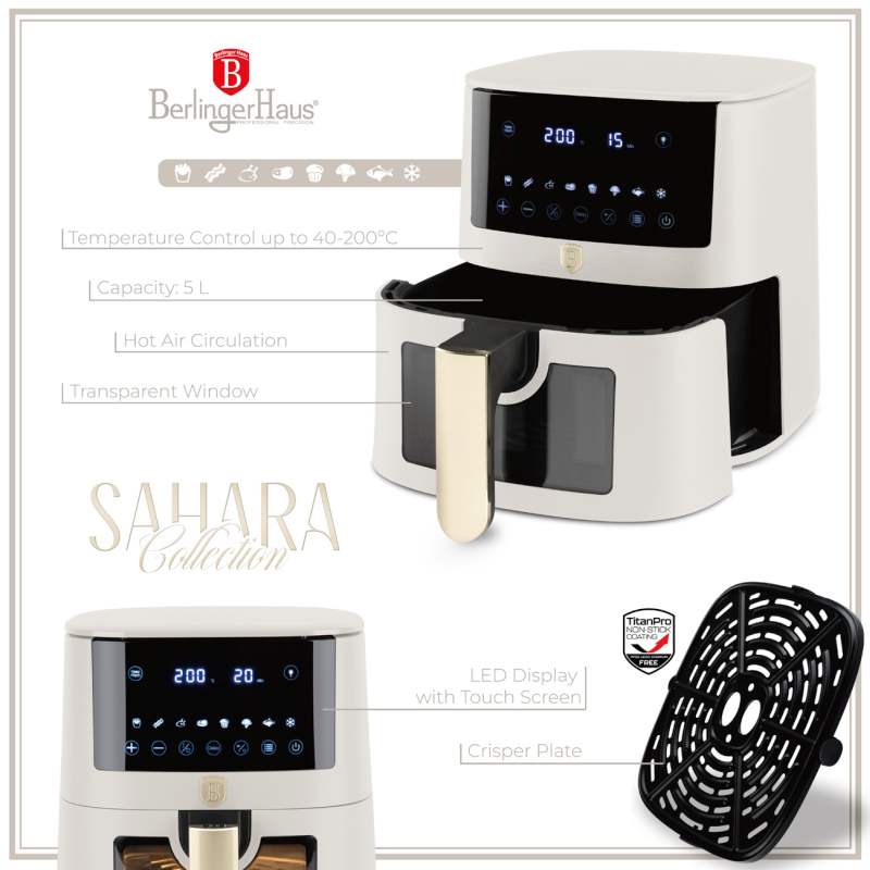 Horkovzdušná fritéza digitální 5 l Sahara Collection