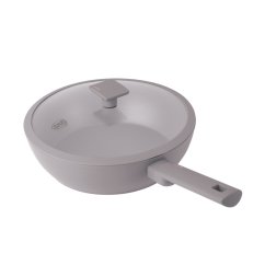 Tigaie WOK cu suprafata din titan si capac 28 cm Taupe Collection Tigaie WOK cu suprafata din titan si capac 28 cm Taupe Collection