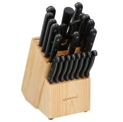 Juego de cuchillos en soporte de madera, 22 piezas