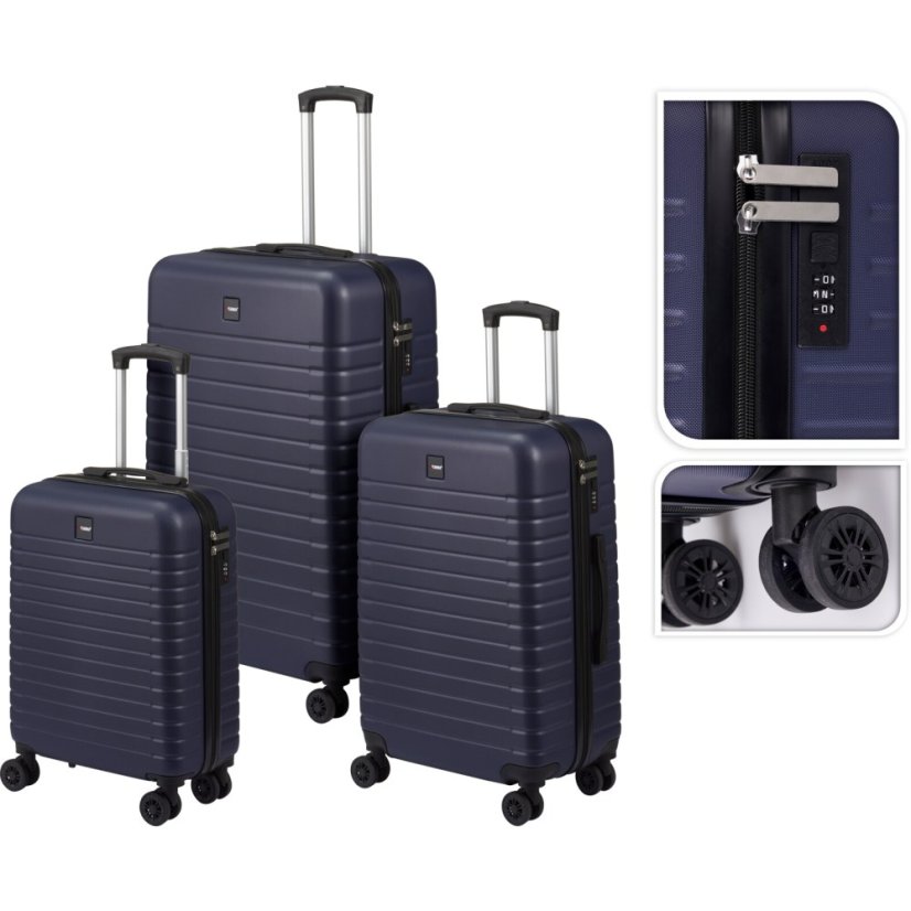 Sada cestovných kufrov 3 ks tmavomodrá