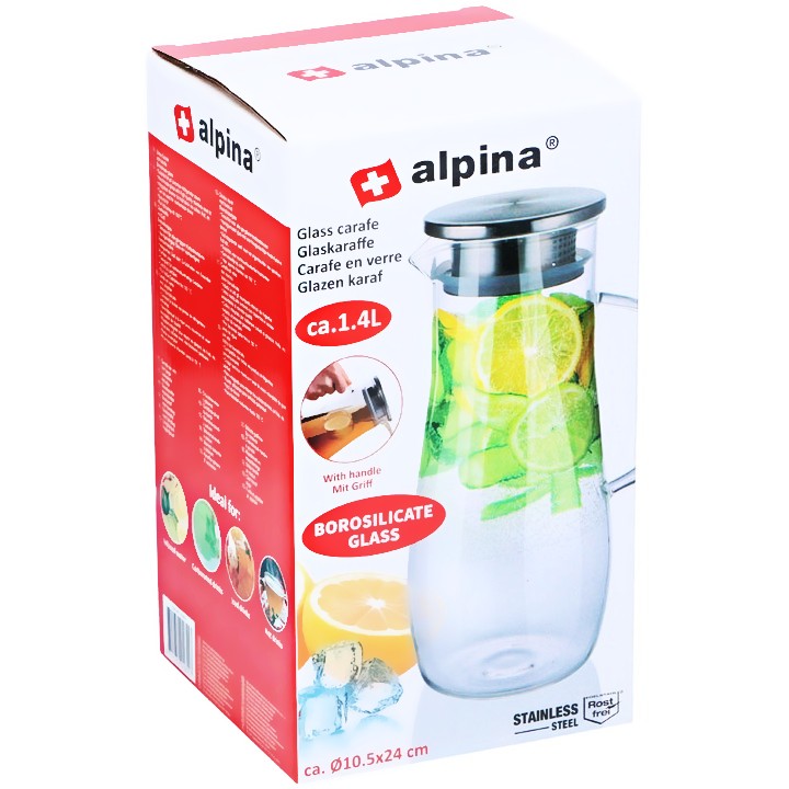 Konvice na čaj i limonádu z borosilikátového skla 1,4 l