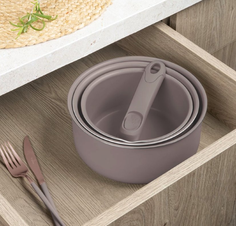 Sada nádobí s titanovým povrchem 13 kusů Taupe Nordic Collection