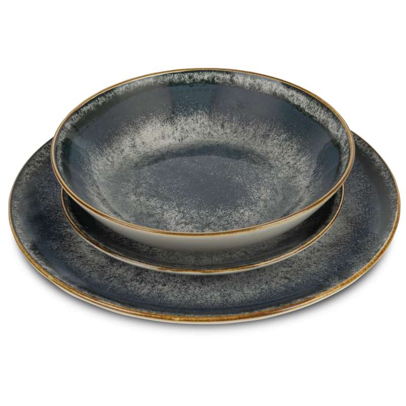 Jídelní sada talířů 18 ks Aspen Collection šedá