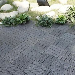 Terasové dlaždice sada 6 ks polywood sivá