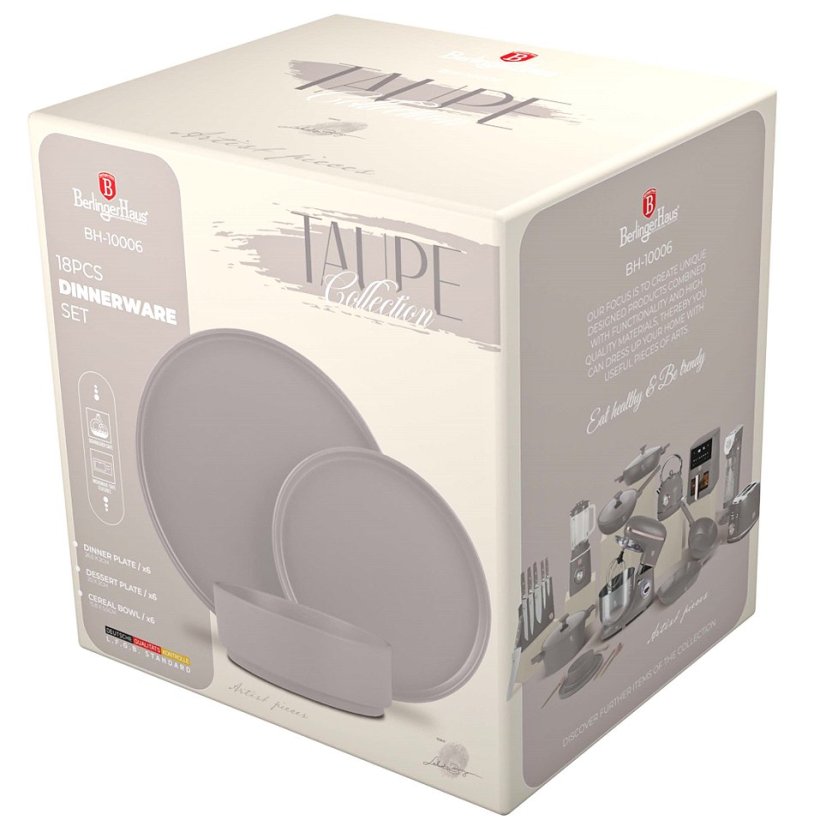 Jídelní sada talířů 18 ks Taupe Collection