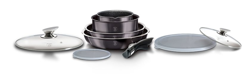 Sada nádobí s odnímatelnou rukojetí 9 ks Carbon PRO Line