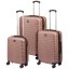 Sada cestovných kufríkov 3 ks metalická ružová
