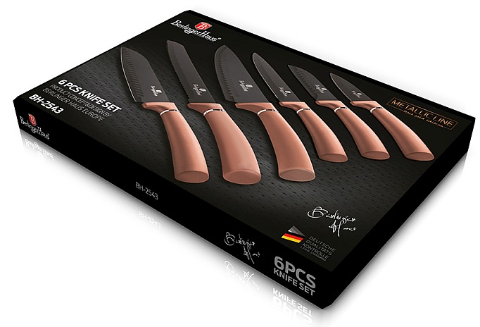 Sada nožů s nepřilnavým povrchem 6 ks Rosegold Metallic Line
