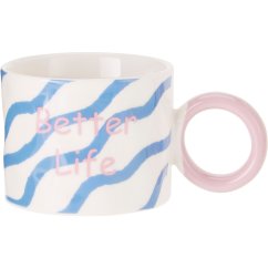 Sada porcelánových šálok 2 ks 380 ml ružová / oranžová