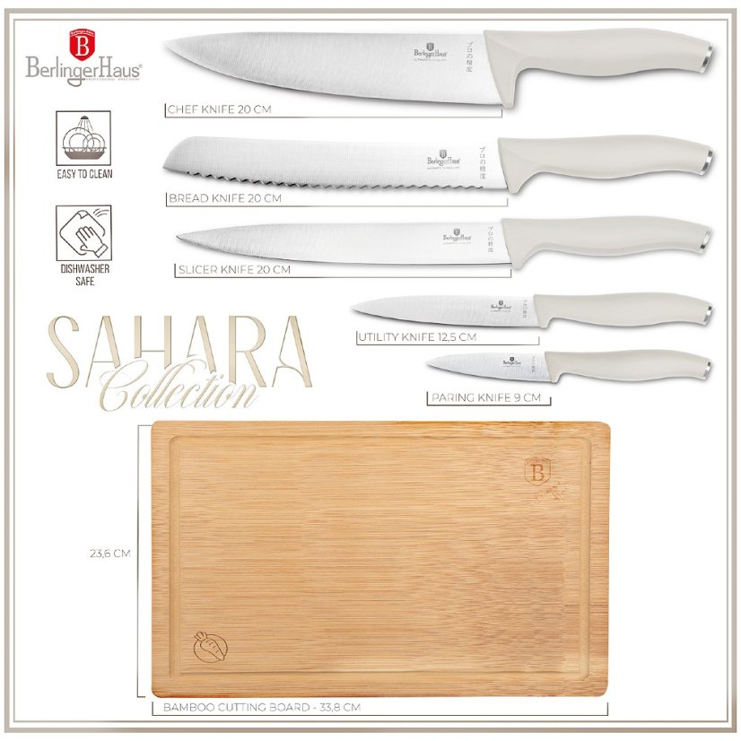 Sada nožů s prkénkem 6 ks Sahara Collection