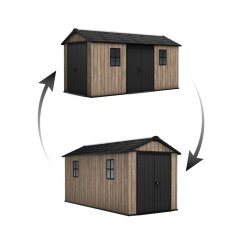 Cabana de grădină Keter Apex 7,5 x 15 Ashwood, cu podea