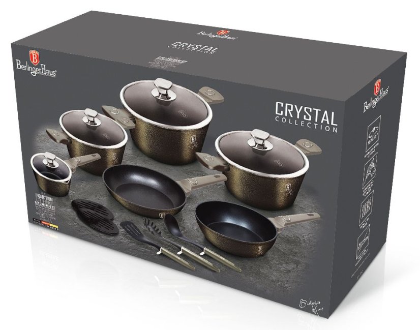 Sada nádobí s titanovým povrchem 15 ks Crystal Collection