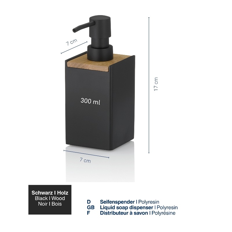 Dávkovač mýdla Cube polyresin černá 300 ml