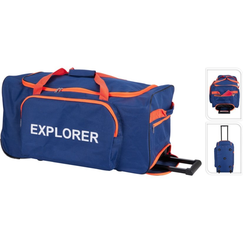 Cestovní taška na kolečkách 75 l modro oranžová