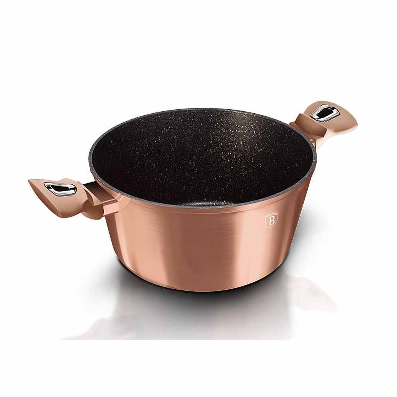 Kastrol s mramorovým povrchem a poklicí 20 cm Rosegold Metallic Line