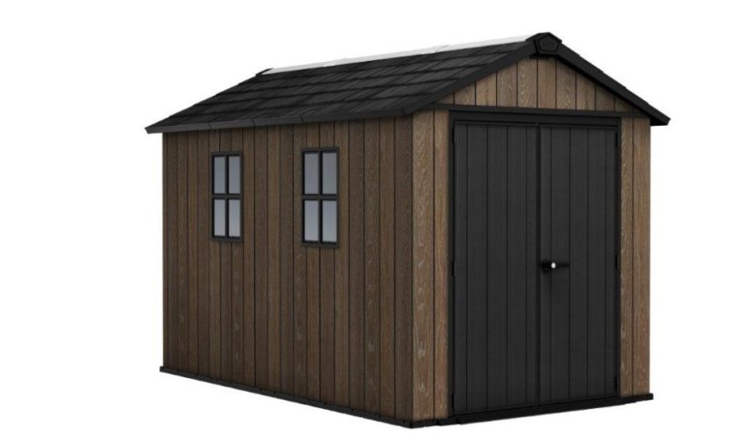 Casă de grădină Keter Apex 7,5 x 11 Walnut, cu podea