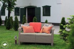 Záhradný nábytok Keter Corfu love seat dvojsedačka cappucccino